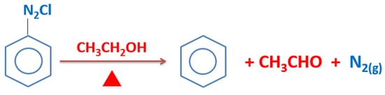 Benzene diazonium chloride and ethanol reaction